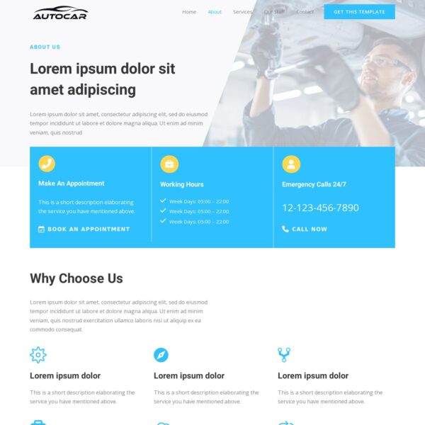 Automotive Template About Us Page
