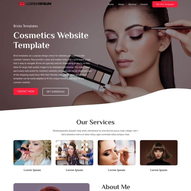 Cosmetics Template Home Page