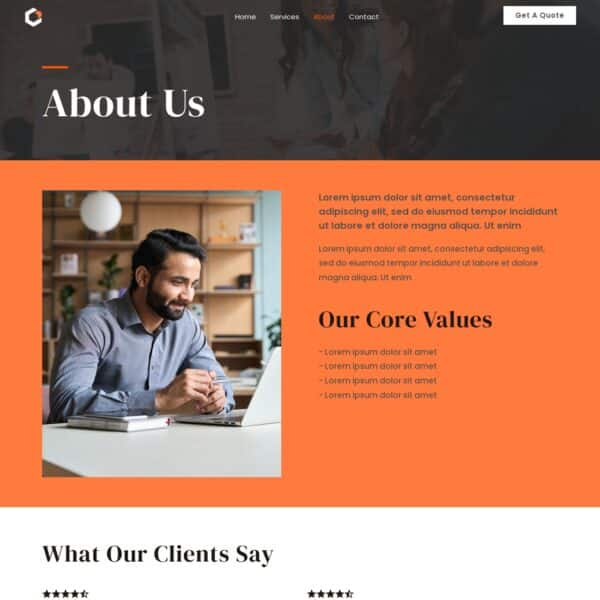 Digital Agency Template About Us Page