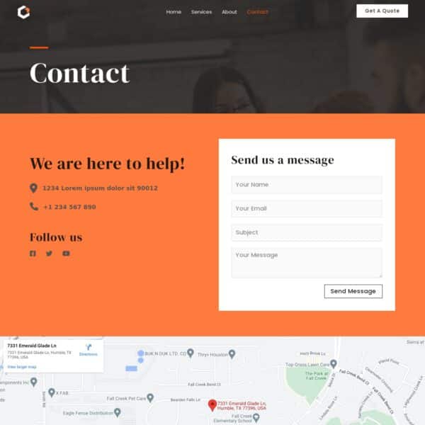 Digital Agency Template Contact Us Page