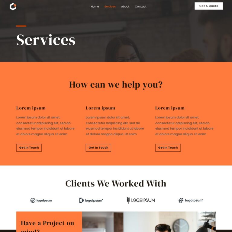 Digital Agency Template Services Page