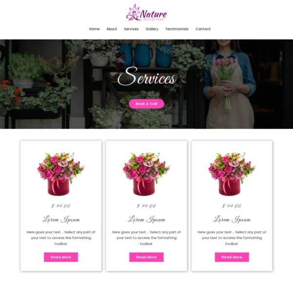 Florist Template Services Page