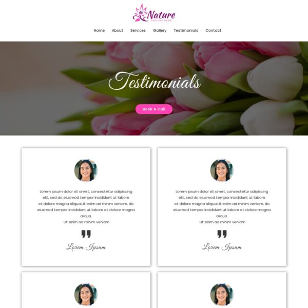 Florist Template Testimonials Page