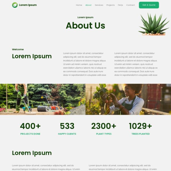 Landscaping Template About Us Page