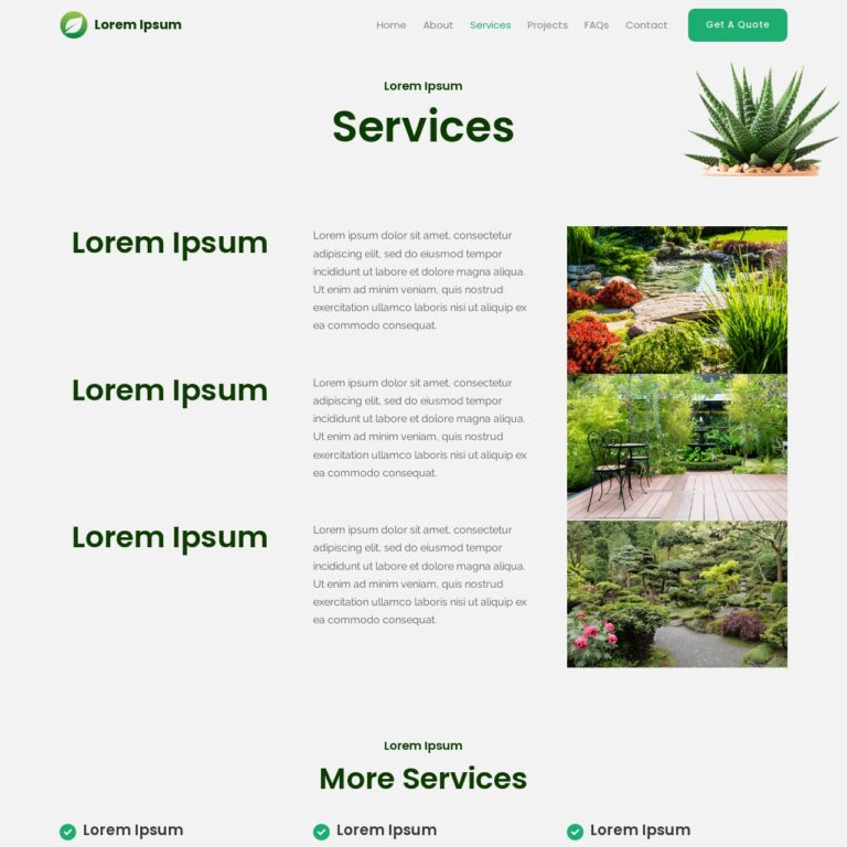 Landscaping Template Services Page