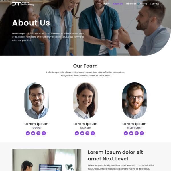 Marketing Agency Template About Us Page