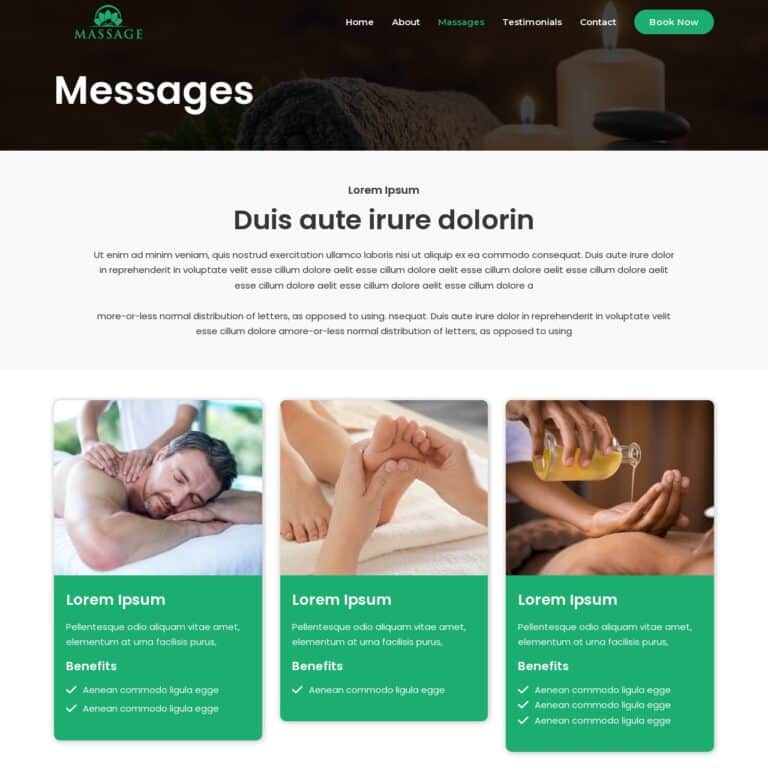 Message Therapy Massages Page