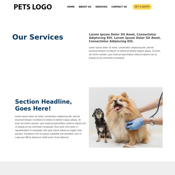 Pets Template Services Page