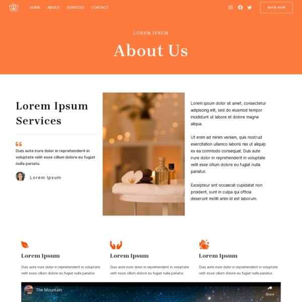 Spa Template About Us Page