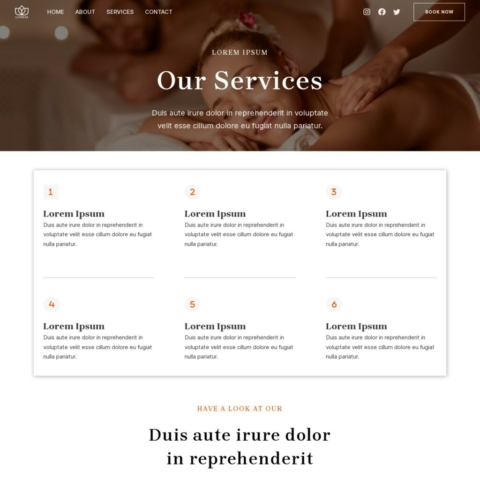Spa Template Services Page
