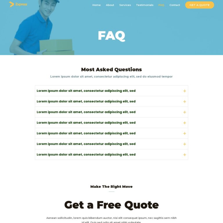 Transportation Template FAQs Page