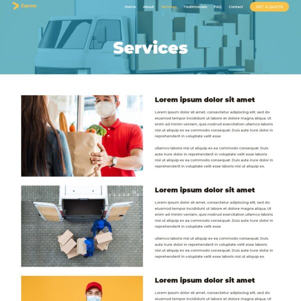 Transportation Template Services Page