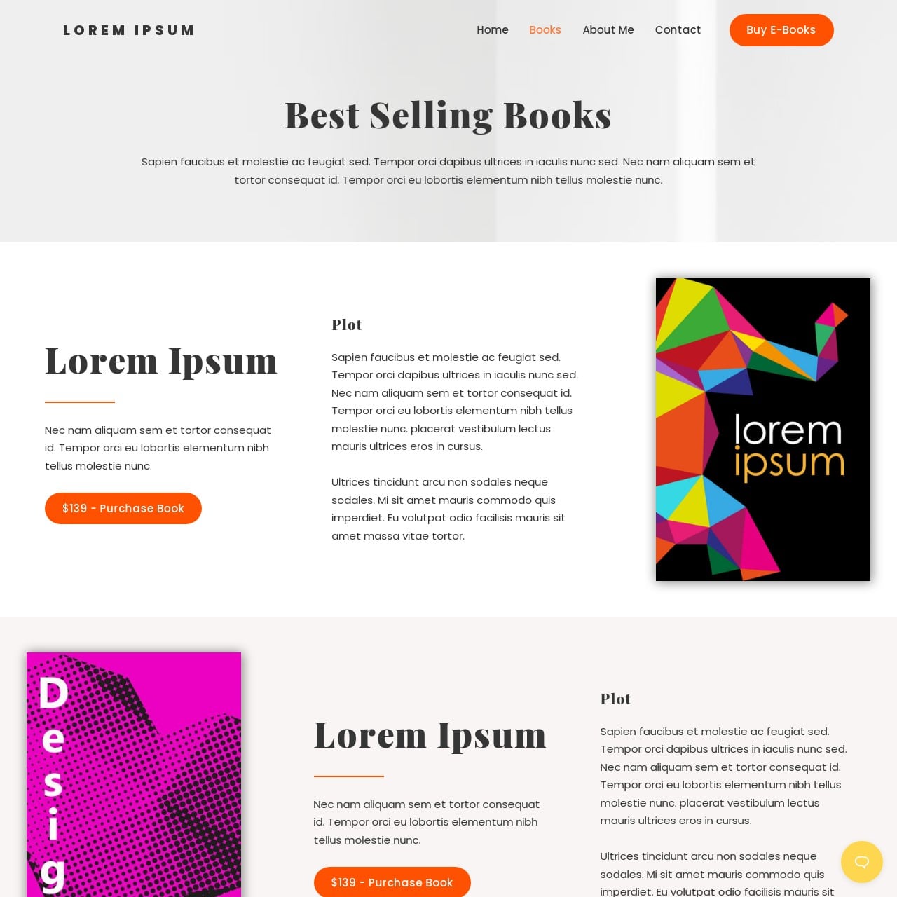 Author and Writer Template - Books Page
