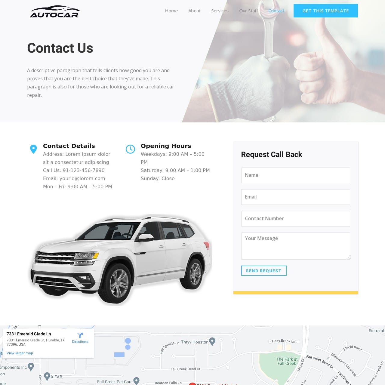 Automotive Template - Contact Page