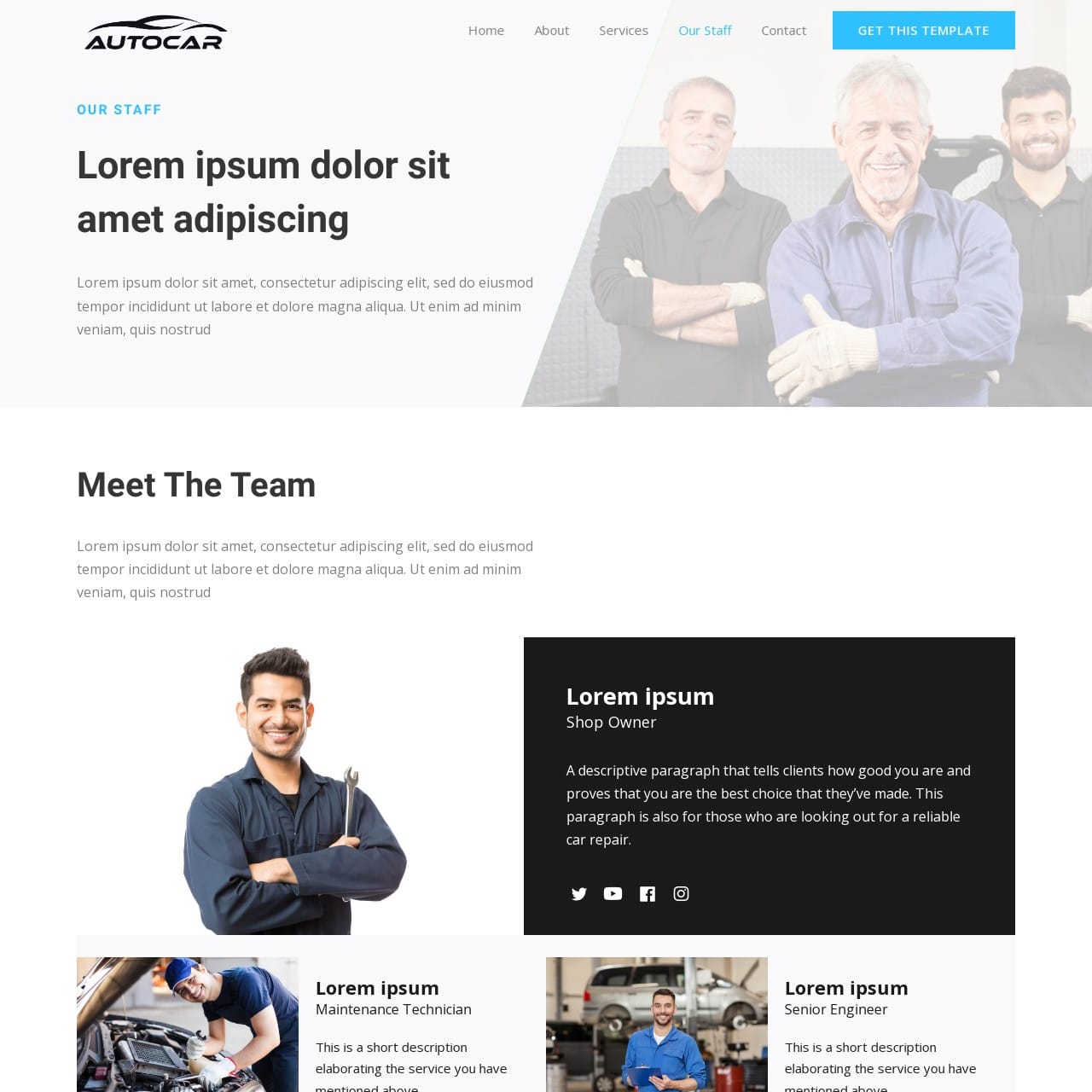 Automotive Template - Our Staff Page
