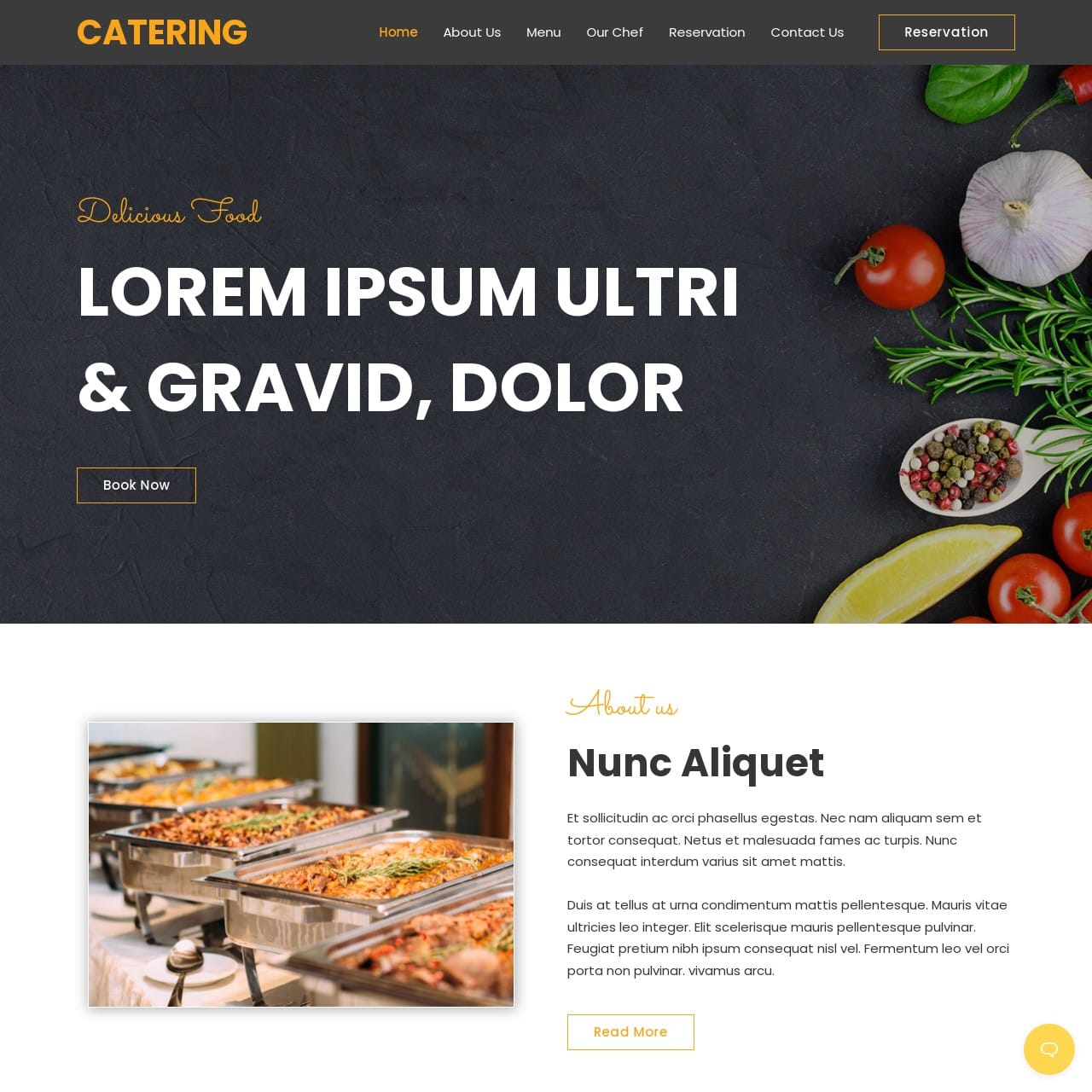 Catering Template - Home Page
