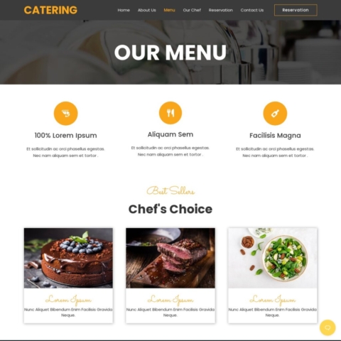 Catering Template - Menu Page
