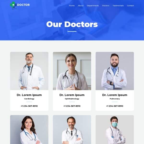 Clinic Template - Doctors Page