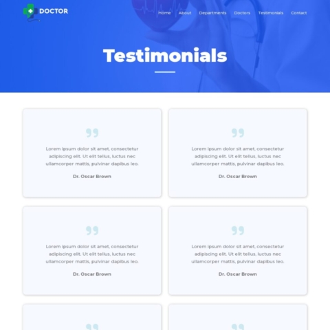 Clinic Template - Testimonials Page