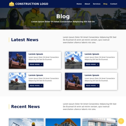 Construction Template - Blog Page