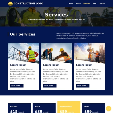 Construction Template - Services Page