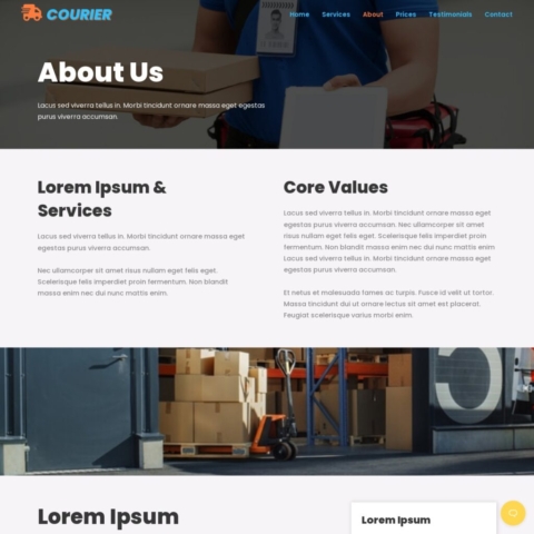 Courier Service Template - About Page