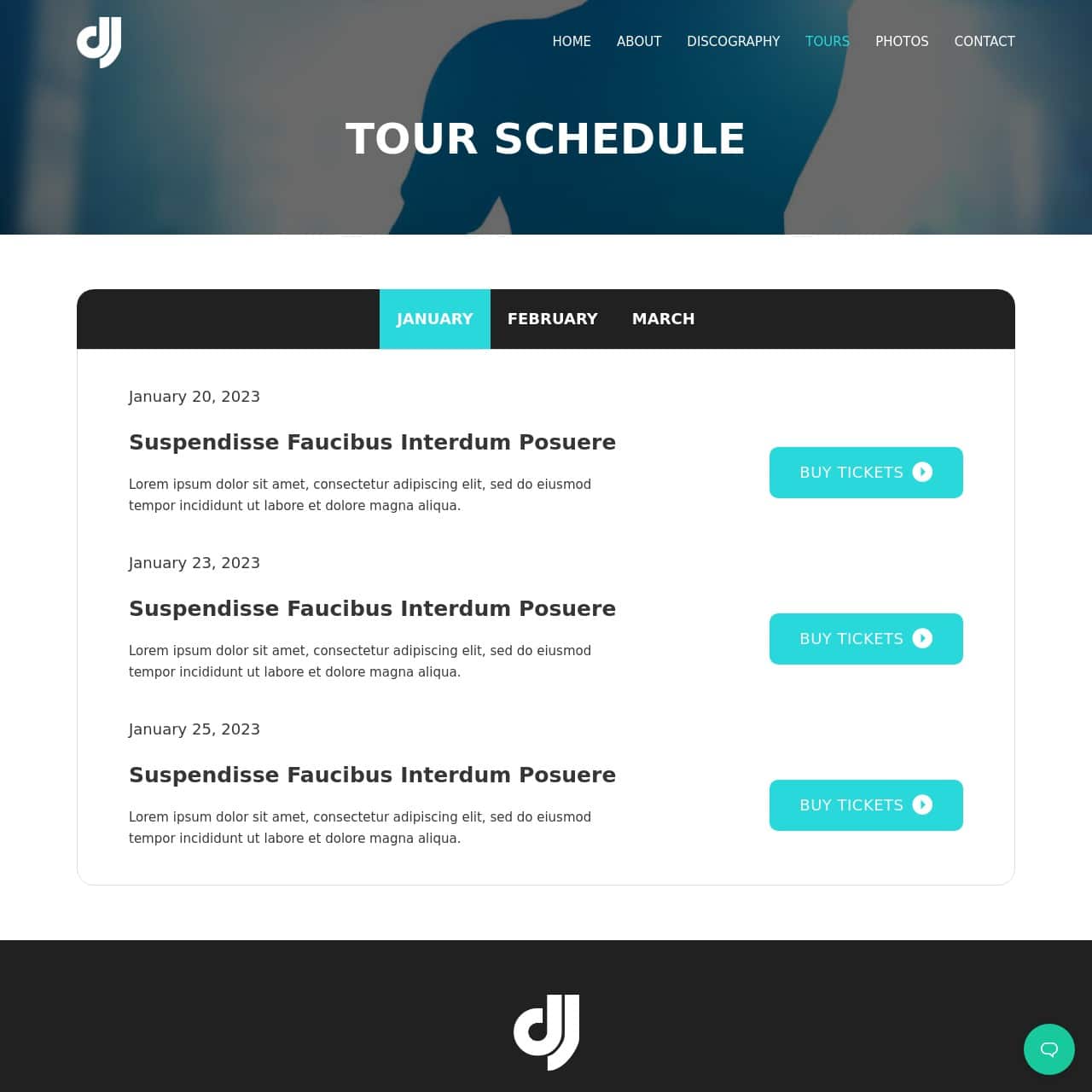 DJ Template - Tours Page