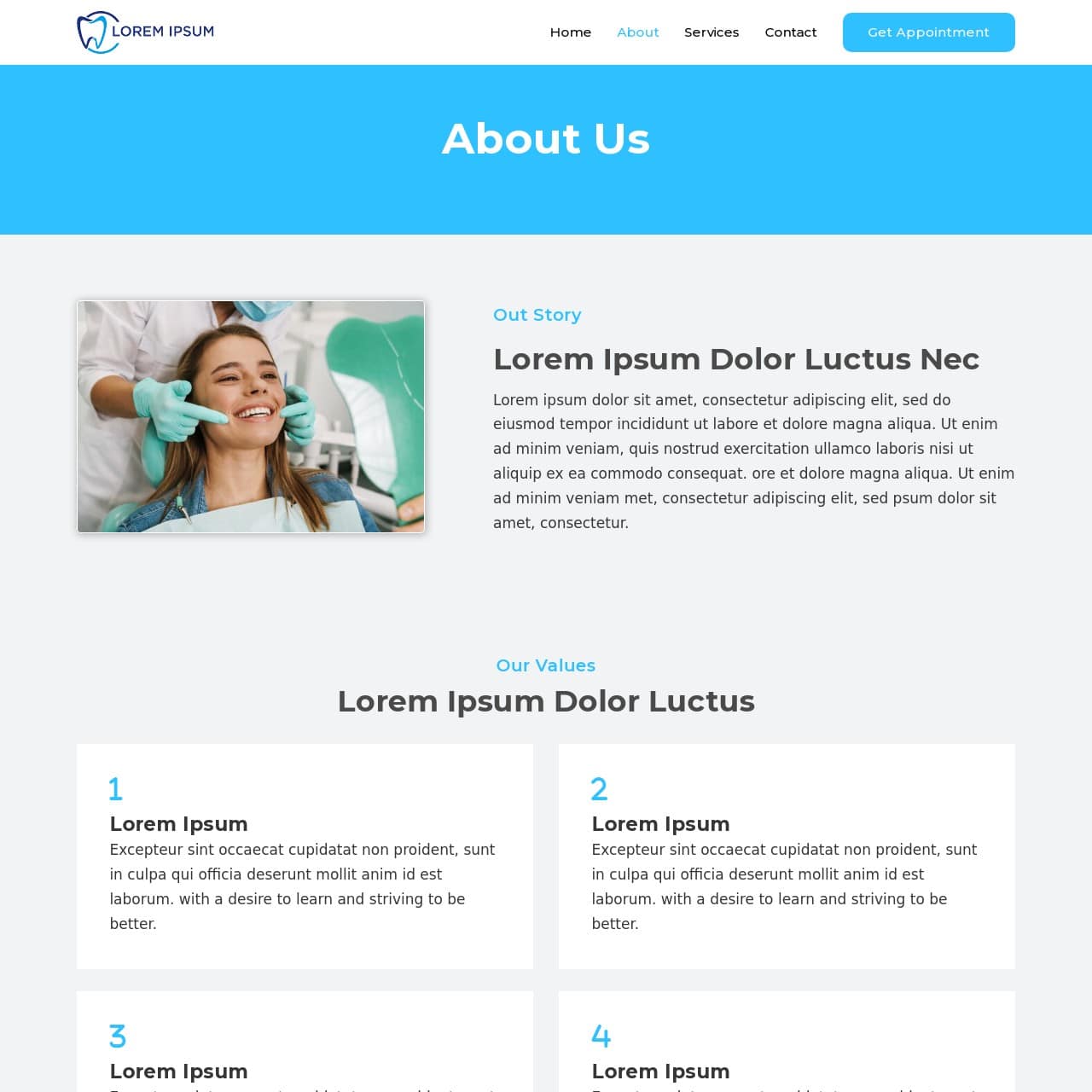 Dental Template - About Page
