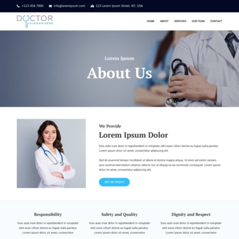 Doctor Template - About Page
