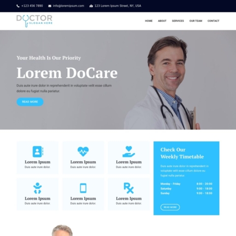 Doctor Template - Home Page