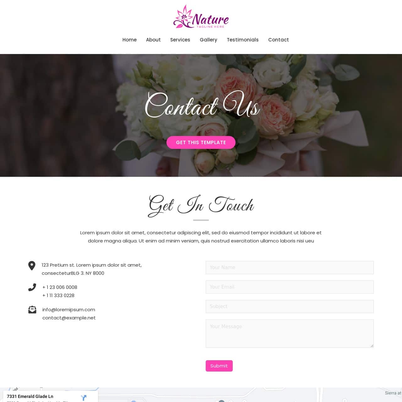 Florist Gardening Template - Contact Page
