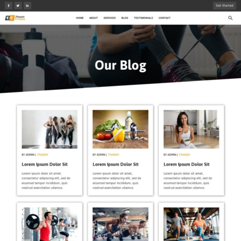 Gym & Fitness Template - Blog Page