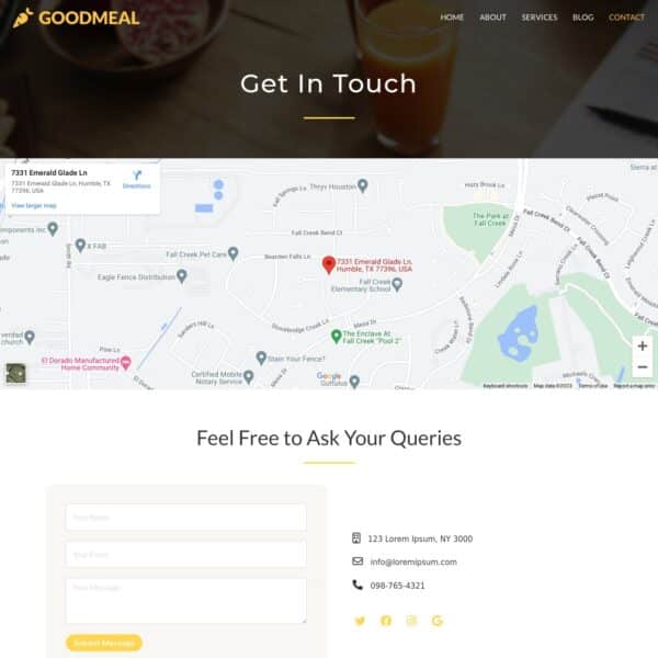 Health Coach Template - Contact Page