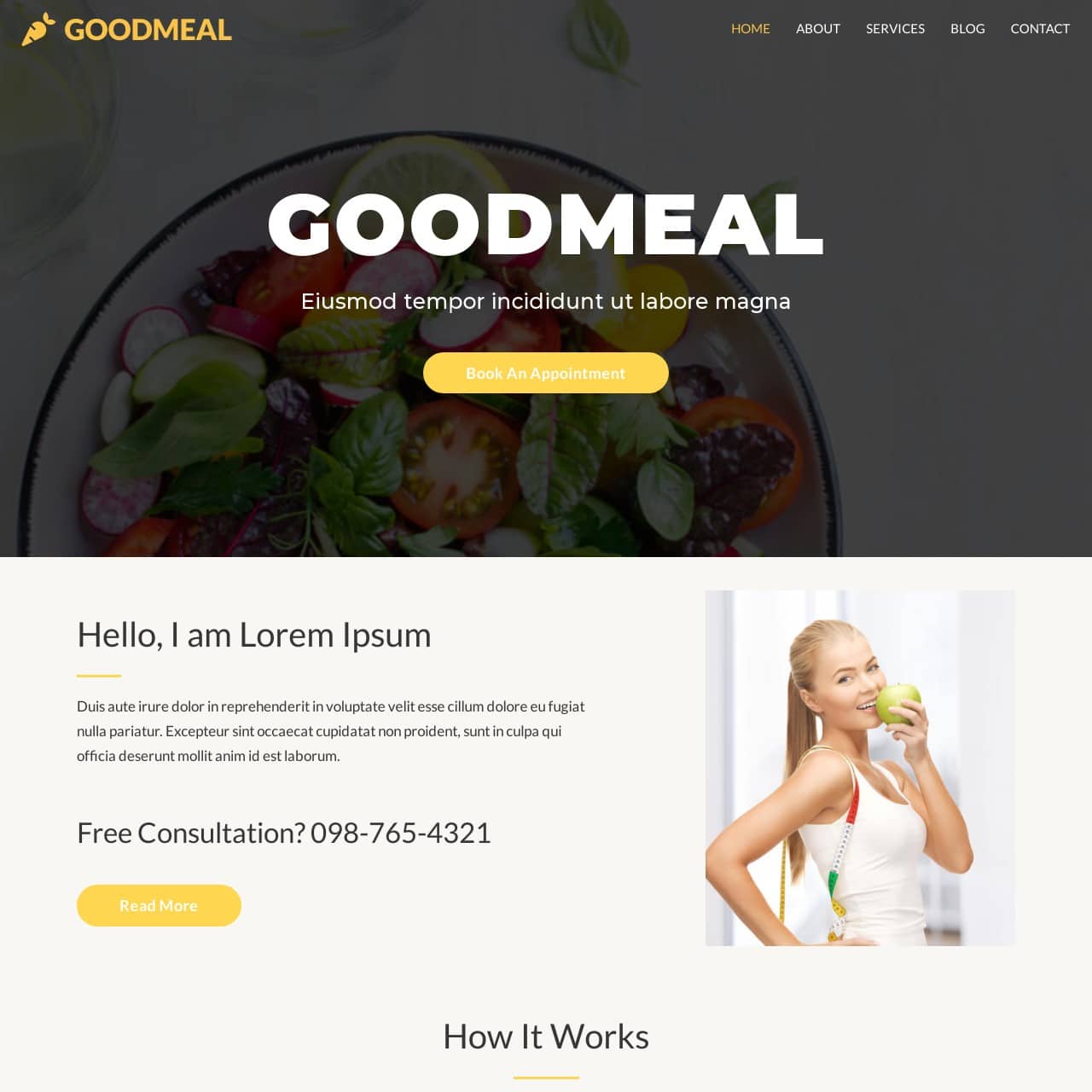 Health Coach Template - Home Page