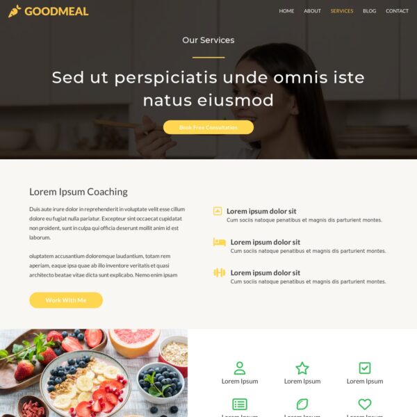 Health Coach Template Services Page