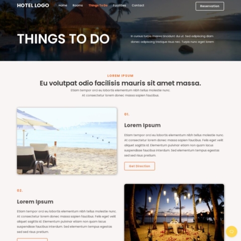 Hotel and BnB Template - Things To Do Page