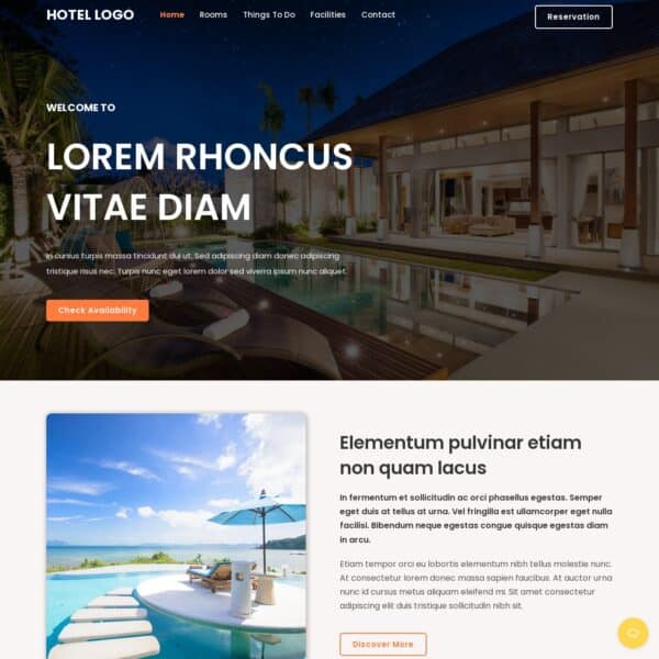 Hotel and BnB Website Template