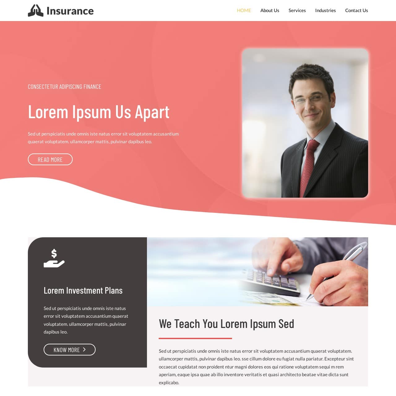 Insurance Template - Home Page