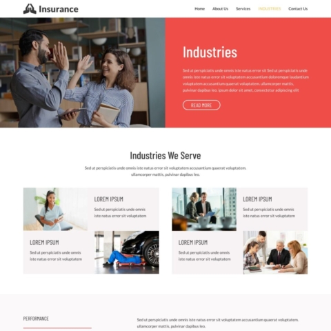 Insurance Template - Industries Page