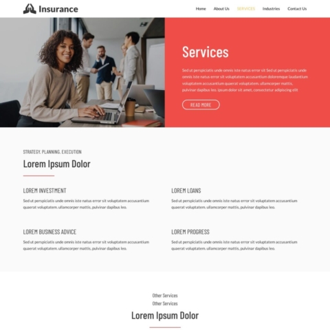 Insurance Template - Services Page