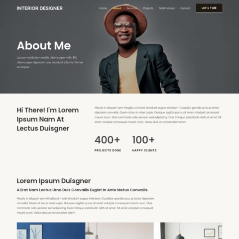 Interior Design Template - About Page