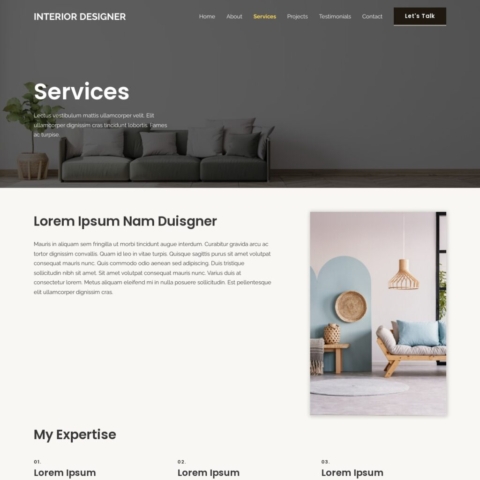Interior Design Template - Services Page