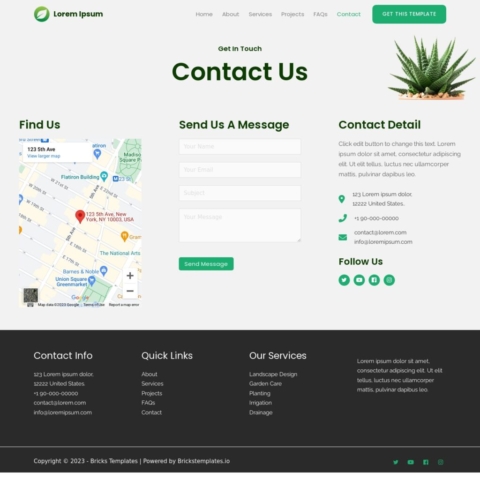 Landscaping Template - Contact Page