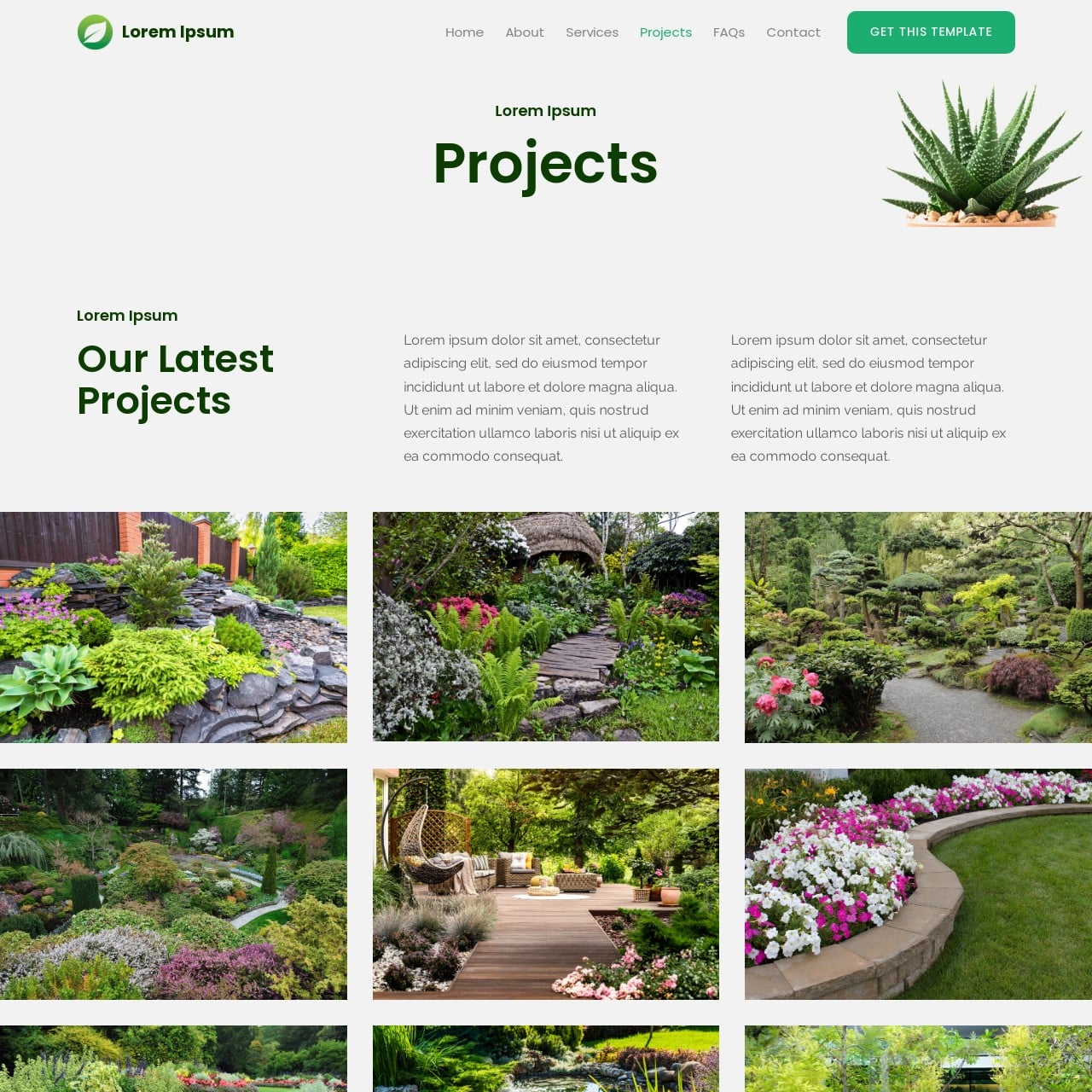 Landscaping Template - Projects Page