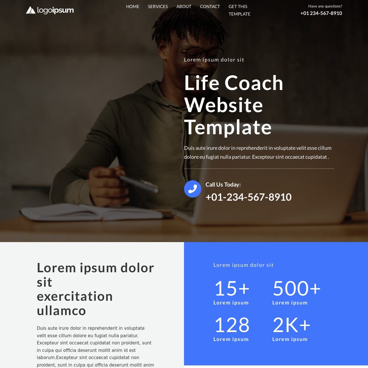 Life Coach Template - Home Page