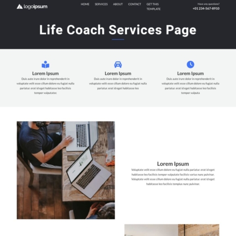 Life Coach Template - Services Page
