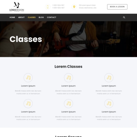 Musician Template - Classes Page