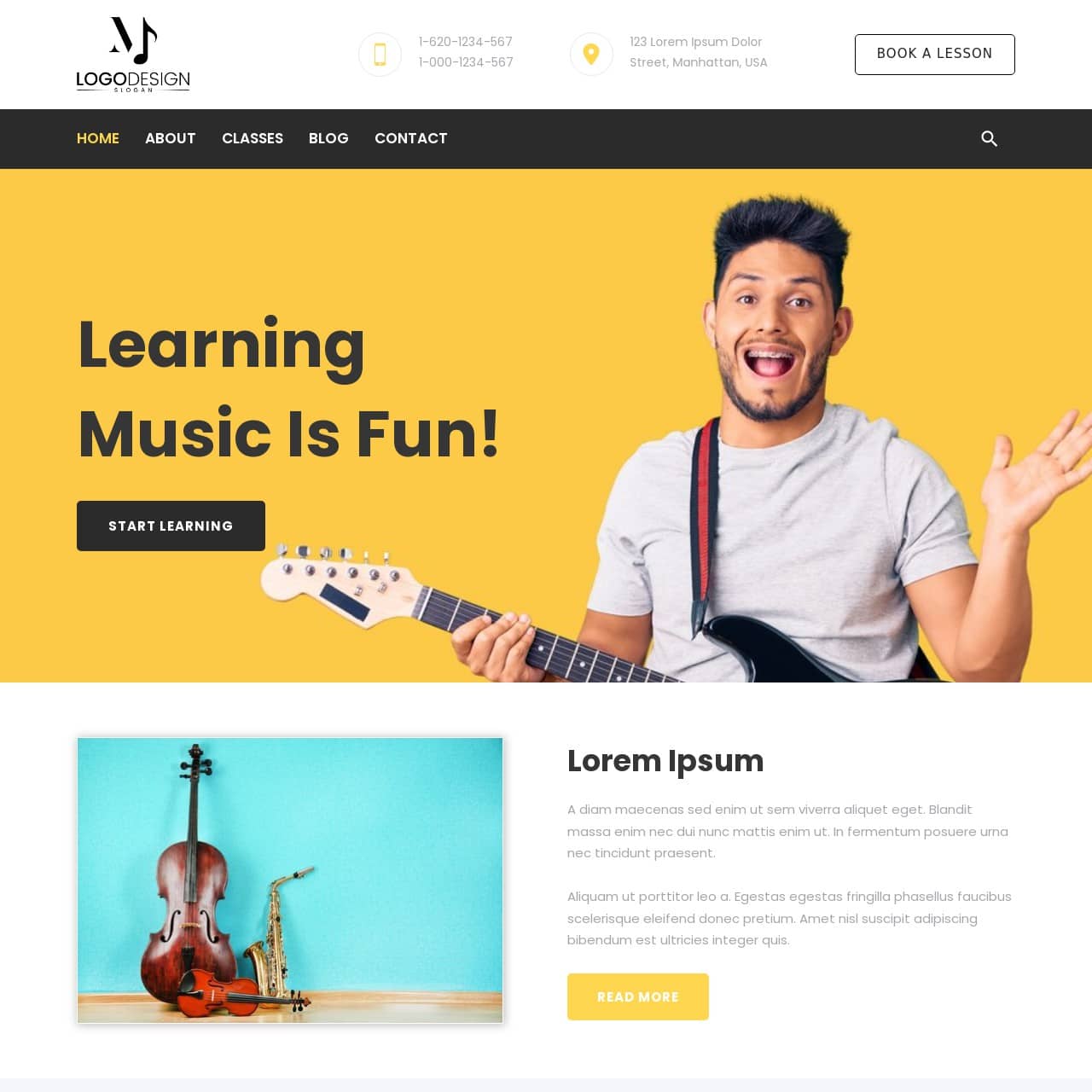 Musician Template - Home Page