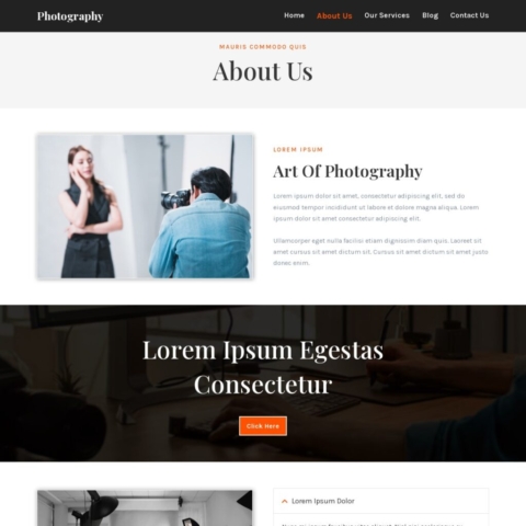 Photography Template - About Page