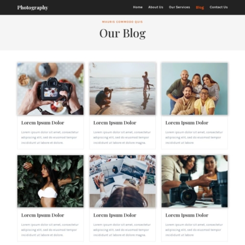 Photography Template - Blog Page